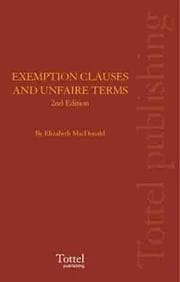 Tapa de Exemption Clauses and Unfair Terms