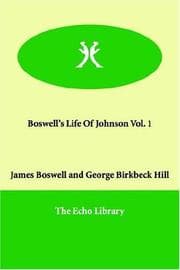 Tapa de Boswell's Life Of Johnson Vol. 1