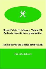 Tapa de Boswell's Life Of Johnson.   Volume VI