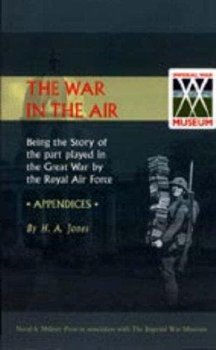 Tapa de WAR IN THE AIR. (APPENDICES). Being the story of the part played in the Great War by the Royal Air Force