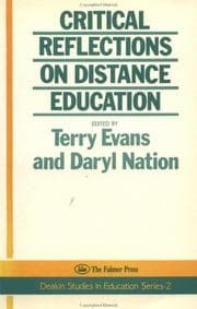 Tapa de Critical reflections on distance education