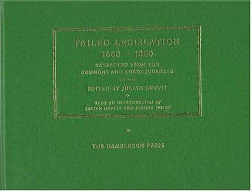 Tapa de Failed legislation, 1660-1800