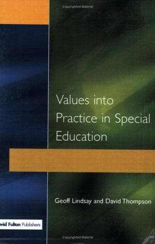 Tapa de Values into practice in special education
