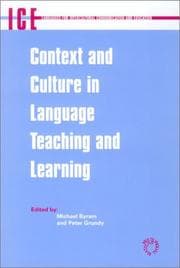 Tapa de Context and culture in language teaching and learning