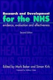 Tapa de Research and development for the NHS
