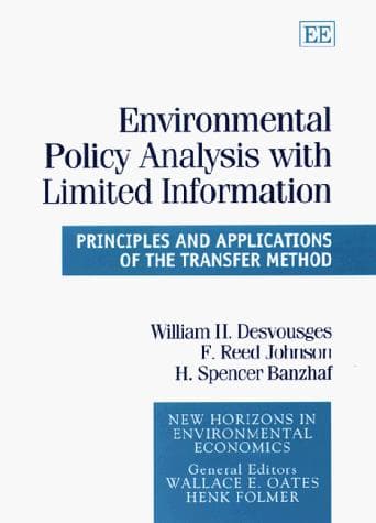 Tapa de Environmental Policy Analysis With Limited Information