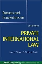 Tapa de Statutes & conventions on private international law