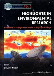 Tapa de Highlights in environmental research