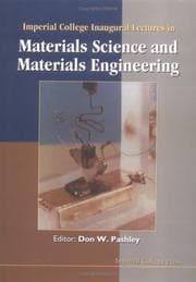 Tapa de Imperial College inaugural lectures in materials science and materials engineering
