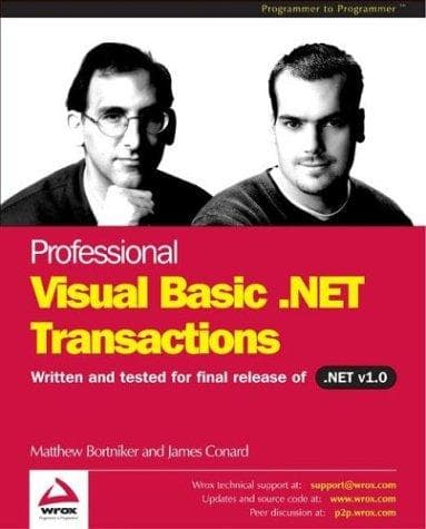 Tapa de Professional Visual Basic. NET transactions