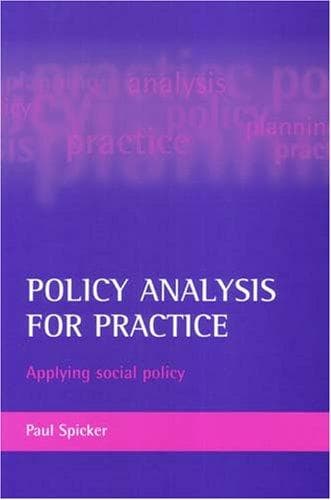 Tapa de Policy Analysis for Practice
