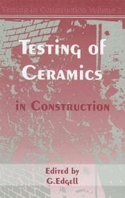 Tapa de The Testing of Ceramics in Construction (Testing in Construction)
