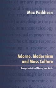 Tapa de Adorno, Modernism & Mass Culture