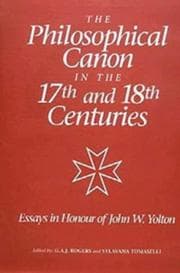 Tapa de Philosophical Canon in the Seventeenth and Eighteenth Centuries
