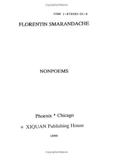 Tapa de Nonpoems