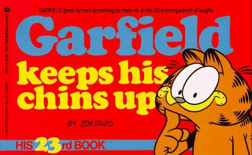 Tapa de Garfield keeps his chins up