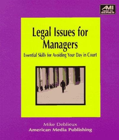 Tapa de Legal issues for managers
