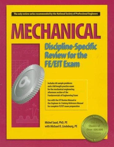 Tapa de Mechanical discipline-specific review for the FE/EIT exam