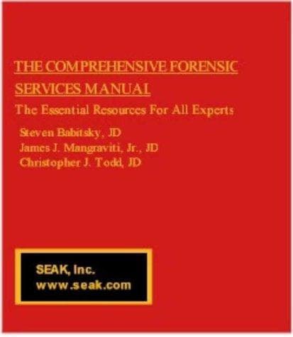 Tapa de Comprehensive Forensic Services Manual