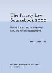 Tapa de The Privacy Law Sourcebook 2000