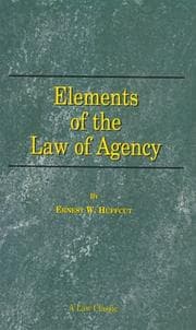 Tapa de Elements of the law of agency