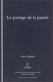 Tapa de Le Partage De LA Parole (Special Lecture Series, 4) (Special Lecture Series, 4)