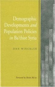 Tapa de Demographic Developments and Population Policies in Baathist Syria (Studies in Demographic Developments and Socioeconomic Policies)