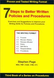 Tapa de 7 Steps to Better Written Policies and Procedures