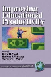 Tapa de Improving Educational Productivity   (HC) (Research in Educational Productivity, Volume 1)