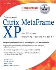 Tapa de Configuring Citrix MetaFrame XP for Windows including feature release 1