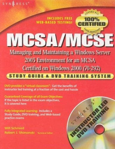 Tapa de MCSA/MCSE exam 70-292 study guide and DVD training system