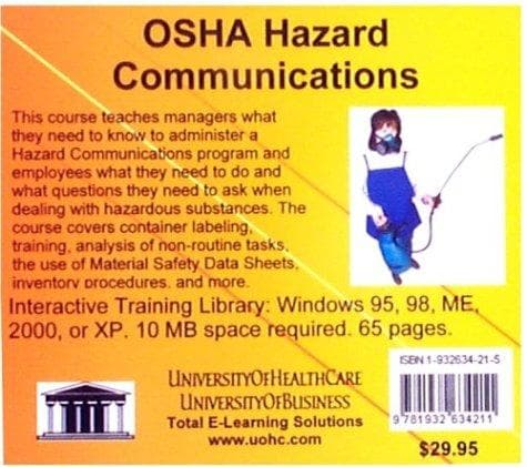 Tapa de OSHA Hazard Communications