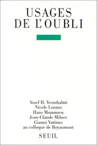 Tapa de Usages de l'oubli