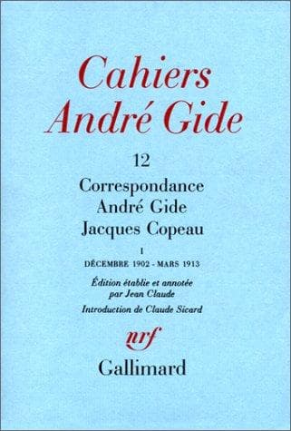 Tapa de Correspondance André Gide Jacques Copeau