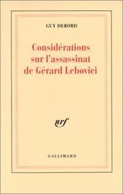 Tapa de Considérations sur l'assassinat de Gérard Lebovici