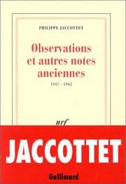 Tapa de Observations et autres notes anciennes, 1947-1962