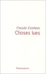 Tapa de Choses lues