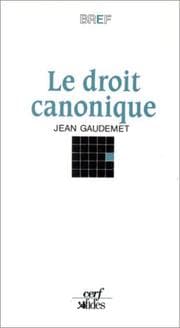 Tapa de Le droit canonique