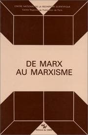 Tapa de De Marx au marxisme