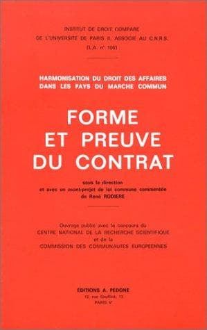 Tapa de Forme et preuve du contrat