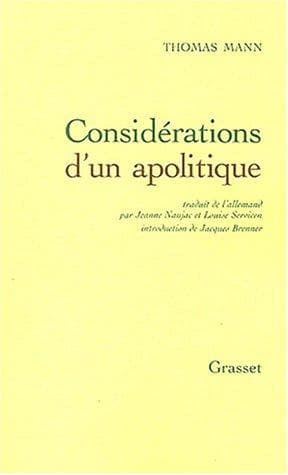 Tapa de Considérations d'un apolitique