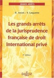 Tapa de Les grands arrêts de la jurisprudence française de droit international privé