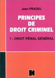 Tapa de Principes de droit criminel