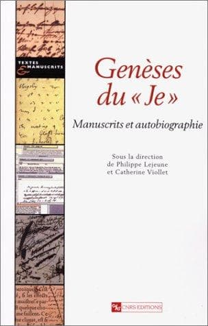 Tapa de Genèses du "je"