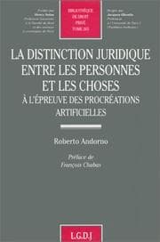 Tapa de La distinction juridique entre les personnes et les choses