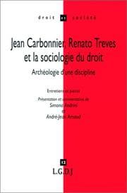 Tapa de Jean Carbonnier, Renato Treves et la sociologie du droit