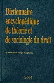 Tapa de Dictionnaire encyclopédique de théorie et de sociologie du droit