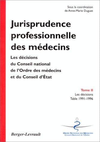 Tapa de Jurisprudence professionnelle des médecins