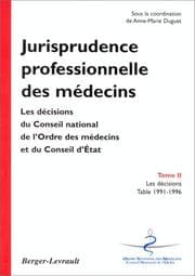 Tapa de Jurisprudence professionnelle des médecins