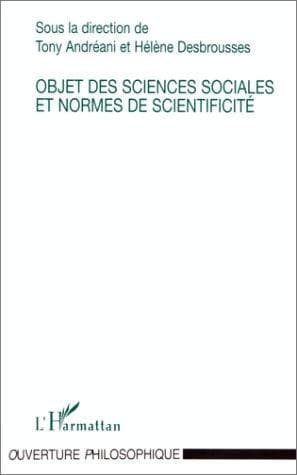 Tapa de Objet des sciences sociales et normes de scientificité